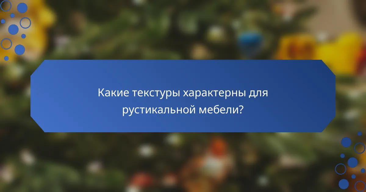 Какие текстуры характерны для рустикальной мебели?